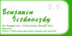 benjamin vitkovszky business card